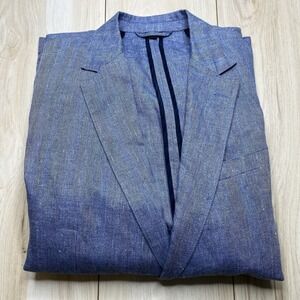 Bonobos Marzotto Unconstructed Standard Fit Blazer Sports Coat Blue Linen Sz 44L
